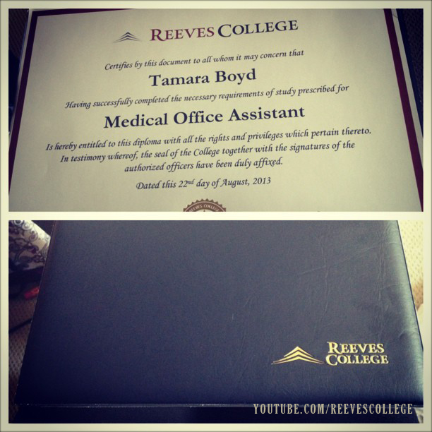 Life at Reeves College on Instagram by tamarastacey - Diploma